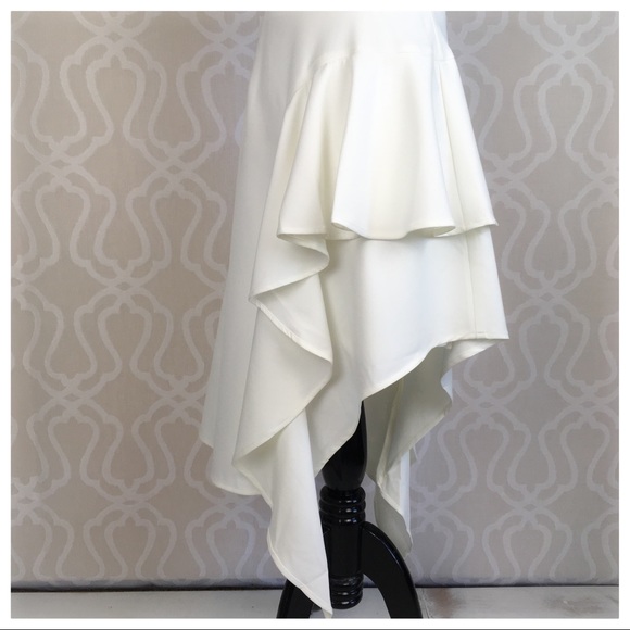 Summer White Asymmetrical Dress - Picture 6 of 8